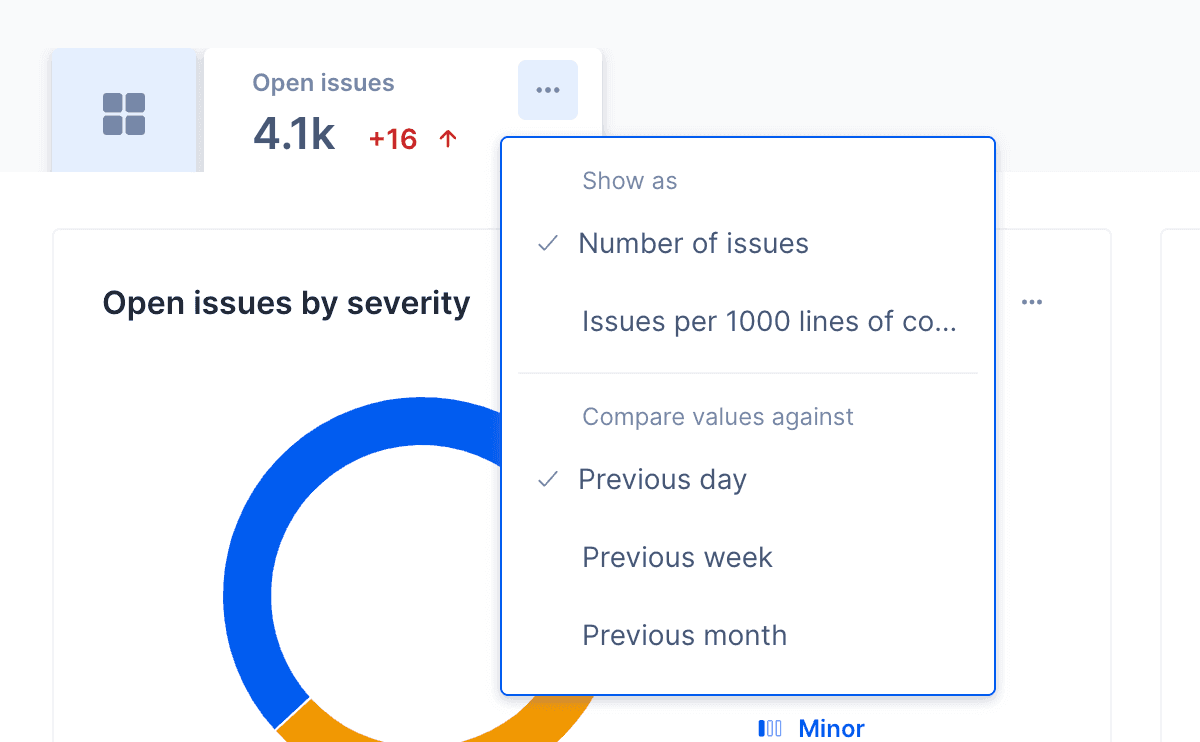 Open issues tab options