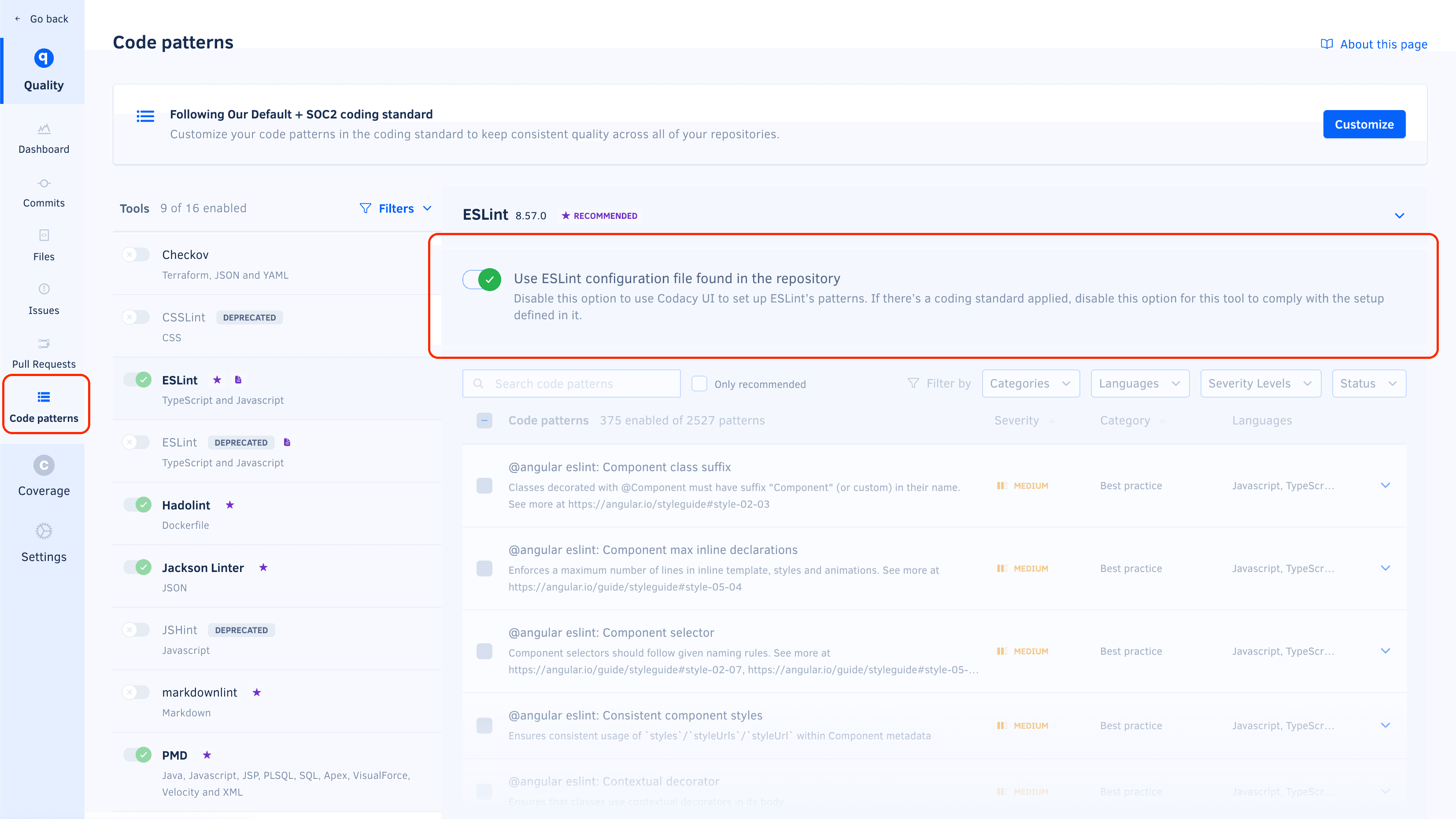 Using a configuration file
